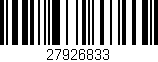 Código de barras (EAN, GTIN, SKU, ISBN): '27926833'
