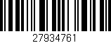 Código de barras (EAN, GTIN, SKU, ISBN): '27934761'