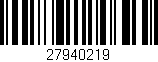 Código de barras (EAN, GTIN, SKU, ISBN): '27940219'