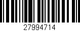 Código de barras (EAN, GTIN, SKU, ISBN): '27994714'