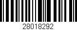 Código de barras (EAN, GTIN, SKU, ISBN): '28018292'