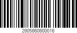 Código de barras (EAN, GTIN, SKU, ISBN): '2805860800016'