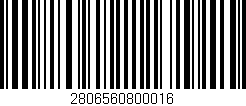 Código de barras (EAN, GTIN, SKU, ISBN): '2806560800016'