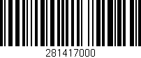 Código de barras (EAN, GTIN, SKU, ISBN): '281417000'