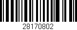Código de barras (EAN, GTIN, SKU, ISBN): '28170802'