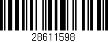 Código de barras (EAN, GTIN, SKU, ISBN): '28611598'