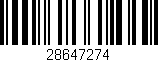 Código de barras (EAN, GTIN, SKU, ISBN): '28647274'