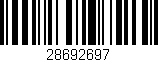 Código de barras (EAN, GTIN, SKU, ISBN): '28692697'