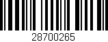 Código de barras (EAN, GTIN, SKU, ISBN): '28700265'