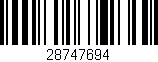 Código de barras (EAN, GTIN, SKU, ISBN): '28747694'