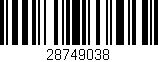 Código de barras (EAN, GTIN, SKU, ISBN): '28749038'