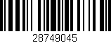Código de barras (EAN, GTIN, SKU, ISBN): '28749045'