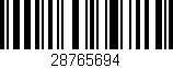 Código de barras (EAN, GTIN, SKU, ISBN): '28765694'
