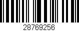 Código de barras (EAN, GTIN, SKU, ISBN): '28769256'