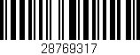 Código de barras (EAN, GTIN, SKU, ISBN): '28769317'