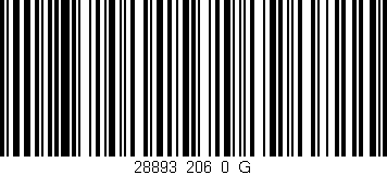 Código de barras (EAN, GTIN, SKU, ISBN): '28893_206_0_G'