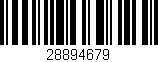 Código de barras (EAN, GTIN, SKU, ISBN): '28894679'