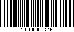 Código de barras (EAN, GTIN, SKU, ISBN): '2891000000316'