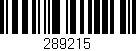 Código de barras (EAN, GTIN, SKU, ISBN): '289215'