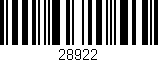 Código de barras (EAN, GTIN, SKU, ISBN): '28922'