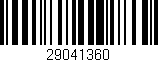 Código de barras (EAN, GTIN, SKU, ISBN): '29041360'