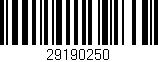 Código de barras (EAN, GTIN, SKU, ISBN): '29190250'