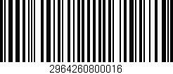 Código de barras (EAN, GTIN, SKU, ISBN): '2964260800016'