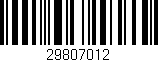 Código de barras (EAN, GTIN, SKU, ISBN): '29807012'