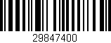 Código de barras (EAN, GTIN, SKU, ISBN): '29847400'