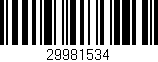 Código de barras (EAN, GTIN, SKU, ISBN): '29981534'