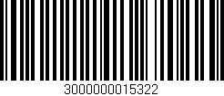 Código de barras (EAN, GTIN, SKU, ISBN): '3000000015322'