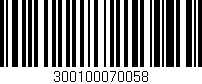 Código de barras (EAN, GTIN, SKU, ISBN): '300100070058'
