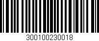 Código de barras (EAN, GTIN, SKU, ISBN): '300100230018'