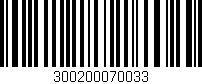 Código de barras (EAN, GTIN, SKU, ISBN): '300200070033'