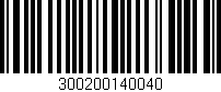 Código de barras (EAN, GTIN, SKU, ISBN): '300200140040'