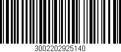 Código de barras (EAN, GTIN, SKU, ISBN): '3002202925140'