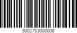 Código de barras (EAN, GTIN, SKU, ISBN): '3002753000006'