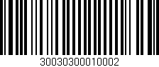 Código de barras (EAN, GTIN, SKU, ISBN): '30030300010002'