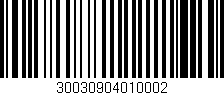 Código de barras (EAN, GTIN, SKU, ISBN): '30030904010002'