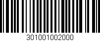 Código de barras (EAN, GTIN, SKU, ISBN): '301001002000'