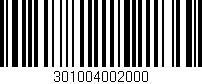 Código de barras (EAN, GTIN, SKU, ISBN): '301004002000'