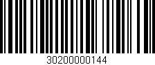 Código de barras (EAN, GTIN, SKU, ISBN): '30200000144'