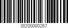Código de barras (EAN, GTIN, SKU, ISBN): '30200000267'