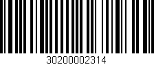 Código de barras (EAN, GTIN, SKU, ISBN): '30200002314'