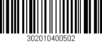 Código de barras (EAN, GTIN, SKU, ISBN): '302010400502'