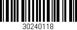 Código de barras (EAN, GTIN, SKU, ISBN): '30240118'