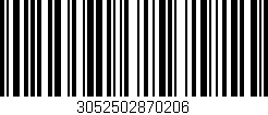 Código de barras (EAN, GTIN, SKU, ISBN): '3052502870206'