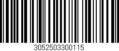 Código de barras (EAN, GTIN, SKU, ISBN): '3052503300115'