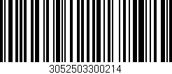 Código de barras (EAN, GTIN, SKU, ISBN): '3052503300214'