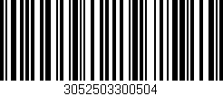 Código de barras (EAN, GTIN, SKU, ISBN): '3052503300504'